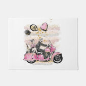 お前は俺の世界を揺れ動かす |カップルのオートバイ昇華 ドアマット (正面)