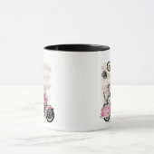 お前は俺の世界を揺れ動かす |カップルのオートバイ昇華 マグカップ (中央)