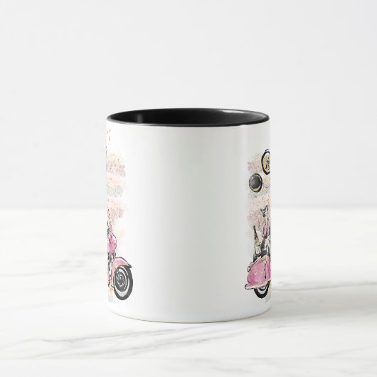 お前は俺の世界を揺れ動かす |カップルのオートバイ昇華 マグカップ (中央)