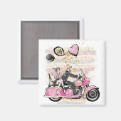 お前は俺の世界を揺れ動かす |カップルのオートバイ昇華 マグネット (正面/裏面)