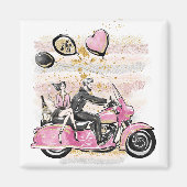 お前は俺の世界を揺れ動かす |カップルのオートバイ昇華 マグネット (正面)