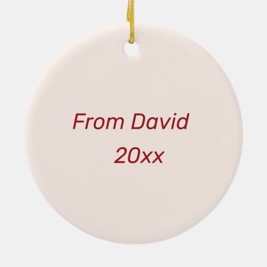 「お前は俺の全てだ」ピンクと赤いハート セラミックオーナメント (裏面)