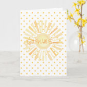 お前は俺の太陽の光の水玉模様が早く元気になる カード (黄色い花)