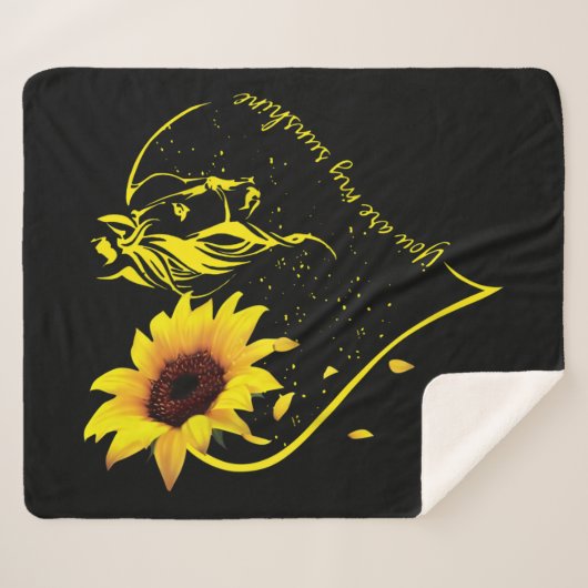 お前は俺の日差しのひまわりと馬だ シェルパブランケット (正面(横))