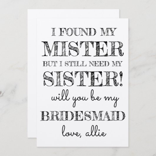 お前は俺の花嫁の付き添いになれ |カード 招待状 (正面/裏面)