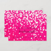 お前は俺の花嫁の付き添いのカードになるか-きらめくホットピンク 招待状 (正面/裏面)