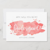 お前は俺の花嫁の付き添いの水彩サンゴのカードになるか 招待状 (正面)