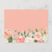 お前は俺の花嫁の付き添いサンゴ桃赤面フローラ インビテーションポストカード (裏面)