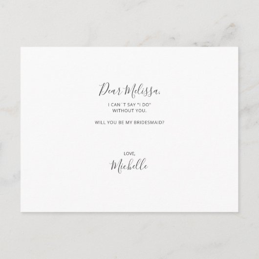 お前は俺の花嫁の写真になおもしろいるか インビテーションポストカード (裏面)