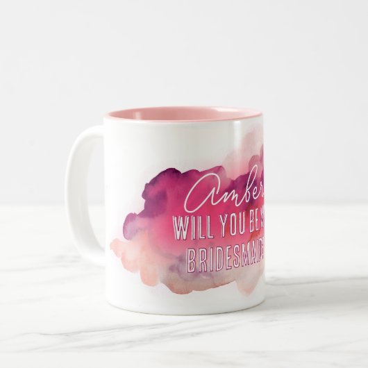 お前は俺の花嫁の水彩画のマグか ツートーンマグカップ (正面左)