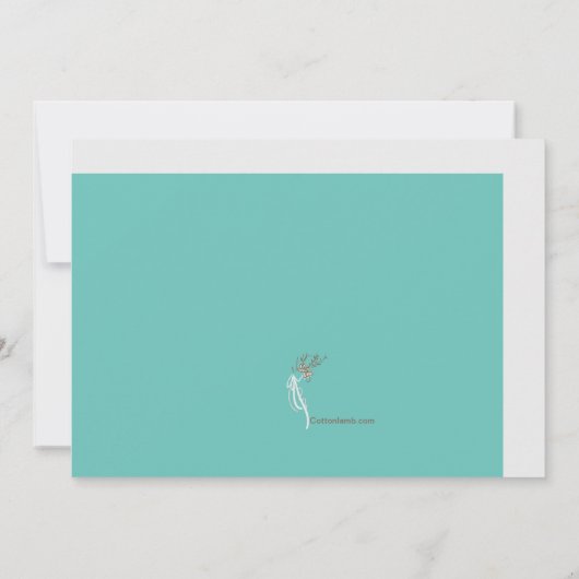 お前は俺の花嫁介添人カードティール（緑がかった色） 招待状 (裏面)