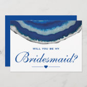 お前は俺の花嫁付き添いのネイビー·ブルーズ·結婚ゲートになるか 招待状 (正面/裏面)