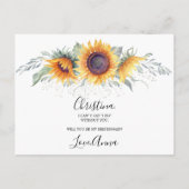 お前は俺の花嫁付き添いのヒマワリ秋フローラ インビテーションポストカード (裏面)