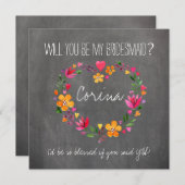 お前は俺の花嫁付き添い花ハートリース 招待状 (正面/裏面)