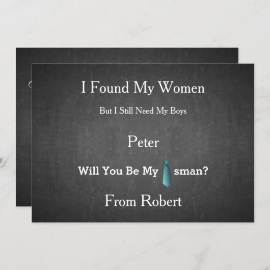 『お前は俺の黒いチョークの黒いボード・ブルータイになるか？』 招待状 (正面/裏面)