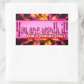 お前は値打ちがある 長方形シール (バッグ)