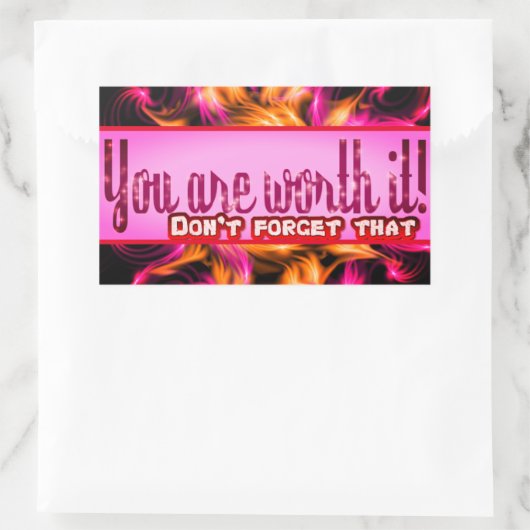 お前は値打ちがある 長方形シール (バッグ)