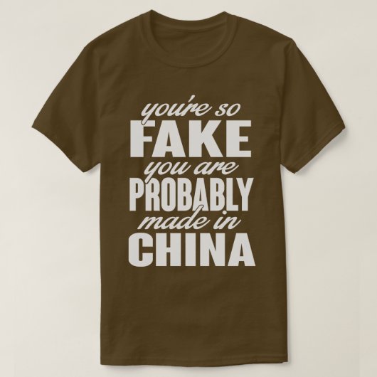 お前は偽物だ中国白だ Tシャツ (デザイン正面)