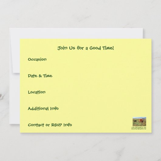 お前は居るのか？キャトルカーブウェスタンパーティーシャワー 招待状 (裏面)