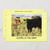 お前は居るのか?キャトルカーブウェスタンパーティーシャワー 招待状 (正面/裏面)