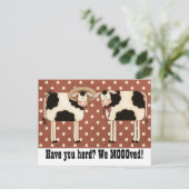 お前は居るのか？動いた！かわいい牛夫婦 ポストカード (スタンド正面)