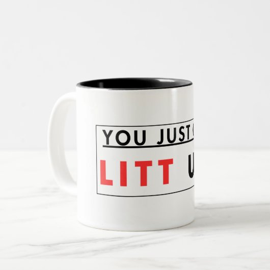 お前は得少しだ! ツートーンマグカップ (正面左)