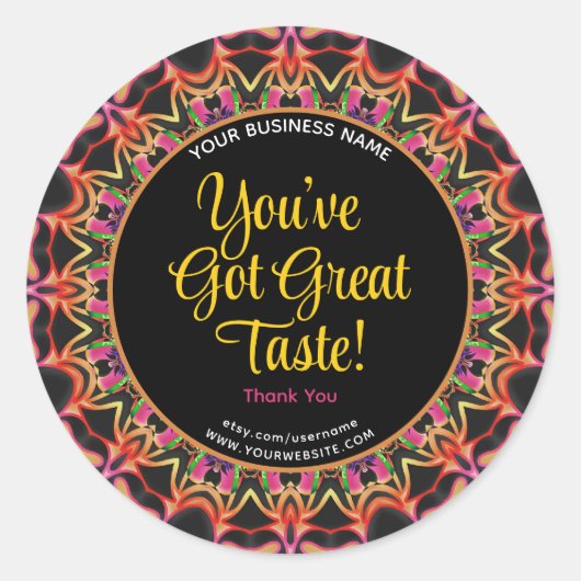 お前は得素晴らし舌カラフルだ ラウンドシール (正面)