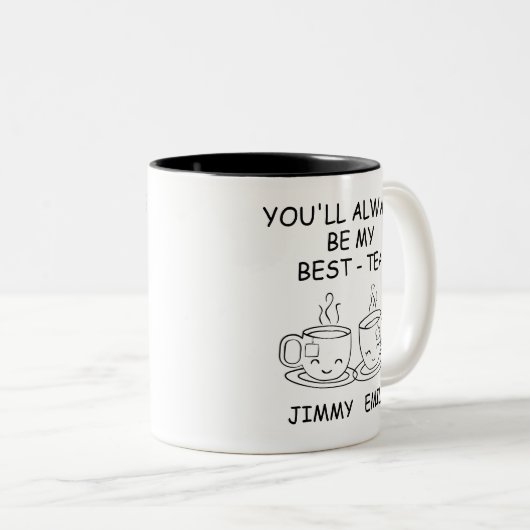 お前は必ず私の茶最高のの友達になおもしろい最高のる ツートーンマグカップ (正面右)