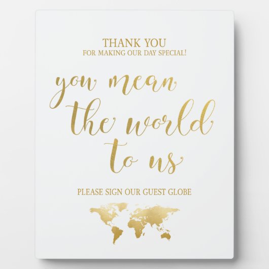 お前は我々にとって世界を意味する |グローブゲストブックプラーク フォトプラーク (正面)