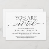 お前は招待されブライダルシャワーモダンパーティー 招待状 (正面/裏面)