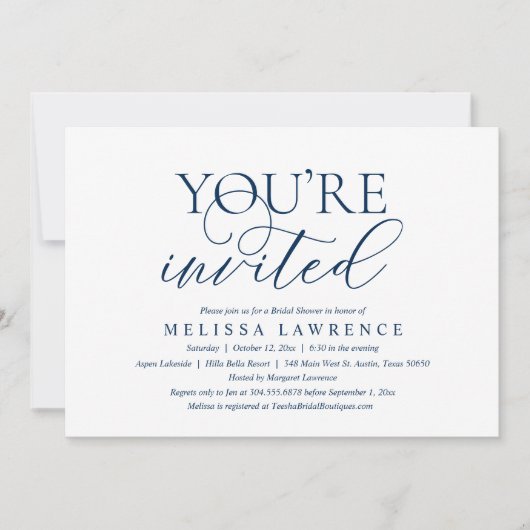 お前は招待されブライダルシャワーモダン・パーティー・インビタ 招待状 (正面)