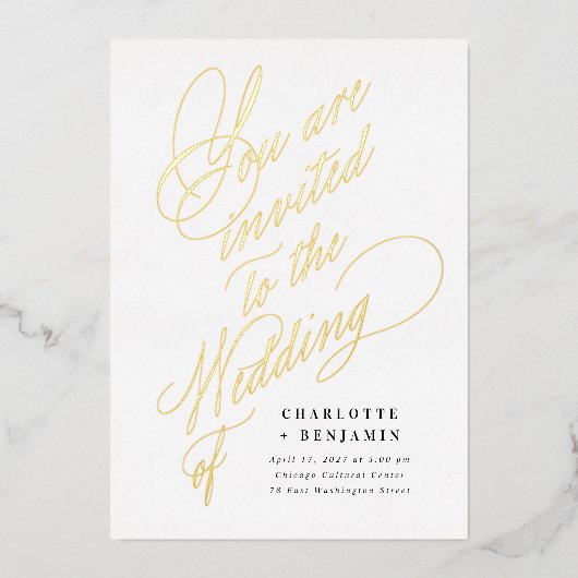 お前は招待され我々の結婚味方だ 箔招待状 (正面)