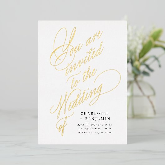 お前は招待され我々の結婚味方だ 箔招待状 (立ち正面)