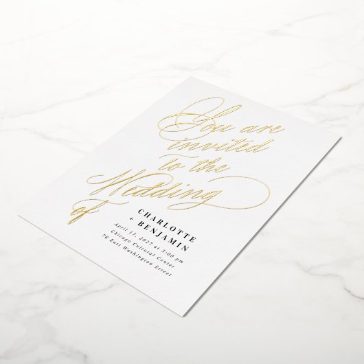 お前は招待され我々の結婚味方だ 箔招待状 (回転した状態)