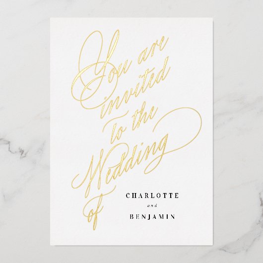 お前は招待され我々の結婚味方だ 箔招待状 (正面)