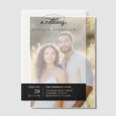 お前は招待され黒いエレガントタイポグラフィ結婚だ ベラム紙招待状 (オフセット (カップル))