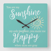 お前は日の光で青く輝く スクエア壁時計 (正面)