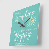 お前は日の光で青く輝く スクエア壁時計 (傾斜)