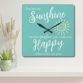 お前は日の光で青く輝く スクエア壁時計