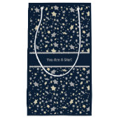 お前は星だ!青エレガントモダン色 スモールペーパーバッグ (正面)