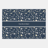 お前は星だ!青エレガントモダン色 ラッピングペーパーシート (正面3)