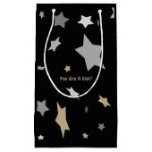 お前は星だ！黒エレガントモダン色 スモールペーパーバッグ (正面)