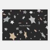 お前は星だ!黒エレガントモダン色 ラッピングペーパーシート (正面)