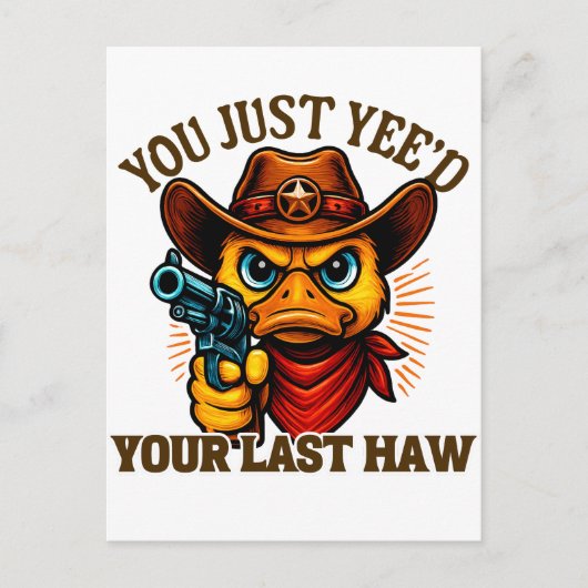 お前は最後の男だ西カウボーイ・ダック ポストカード (正面)