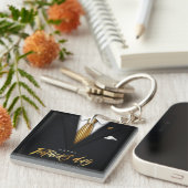 お前は最高のパパの金ゴールド父の日だ キーホルダー (正面右)