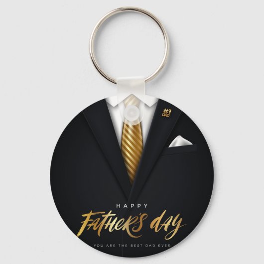 お前は最高のパパの金ゴールド父の日だ キーホルダー (正面)