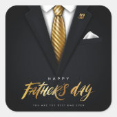 お前は最高のパパの金ゴールド父の日だ スクエアシール (正面)