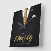 お前は最高のパパの金ゴールド父の日だ スクエア壁時計 (傾斜)