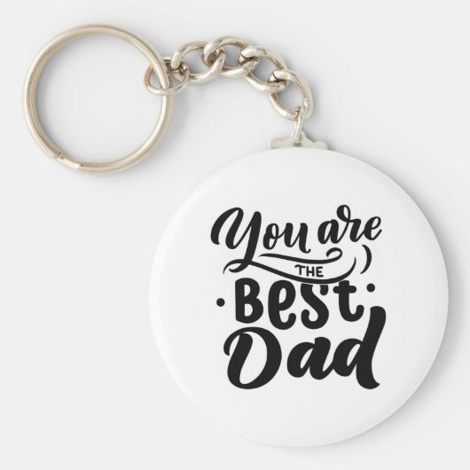 お前は最高のパパクール白黒父の日だ キーホルダー (正面)