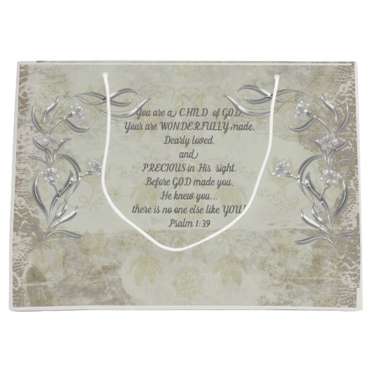 お前は神の子だ抱き枕・シルバー・フローラ ラージペーパーバッグ (正面)